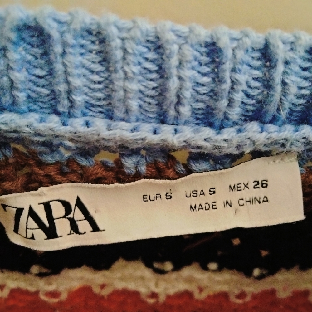 Zara Multicolor Knitted Crocheted Sweater - Picture 4 of 6